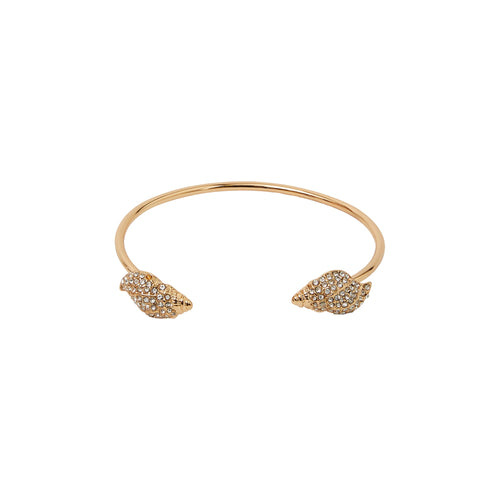 Pave Shell Bangle Cuff Bracelet