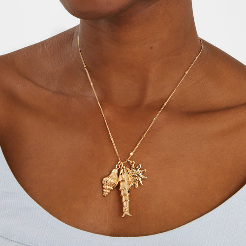 Sea Charm Pendant Necklace Gold