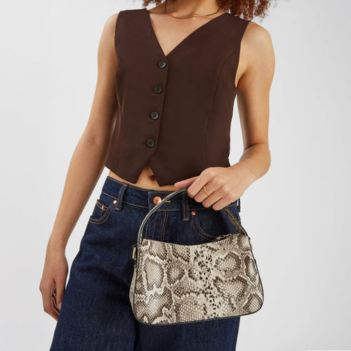 Snake Print Curved Handheld