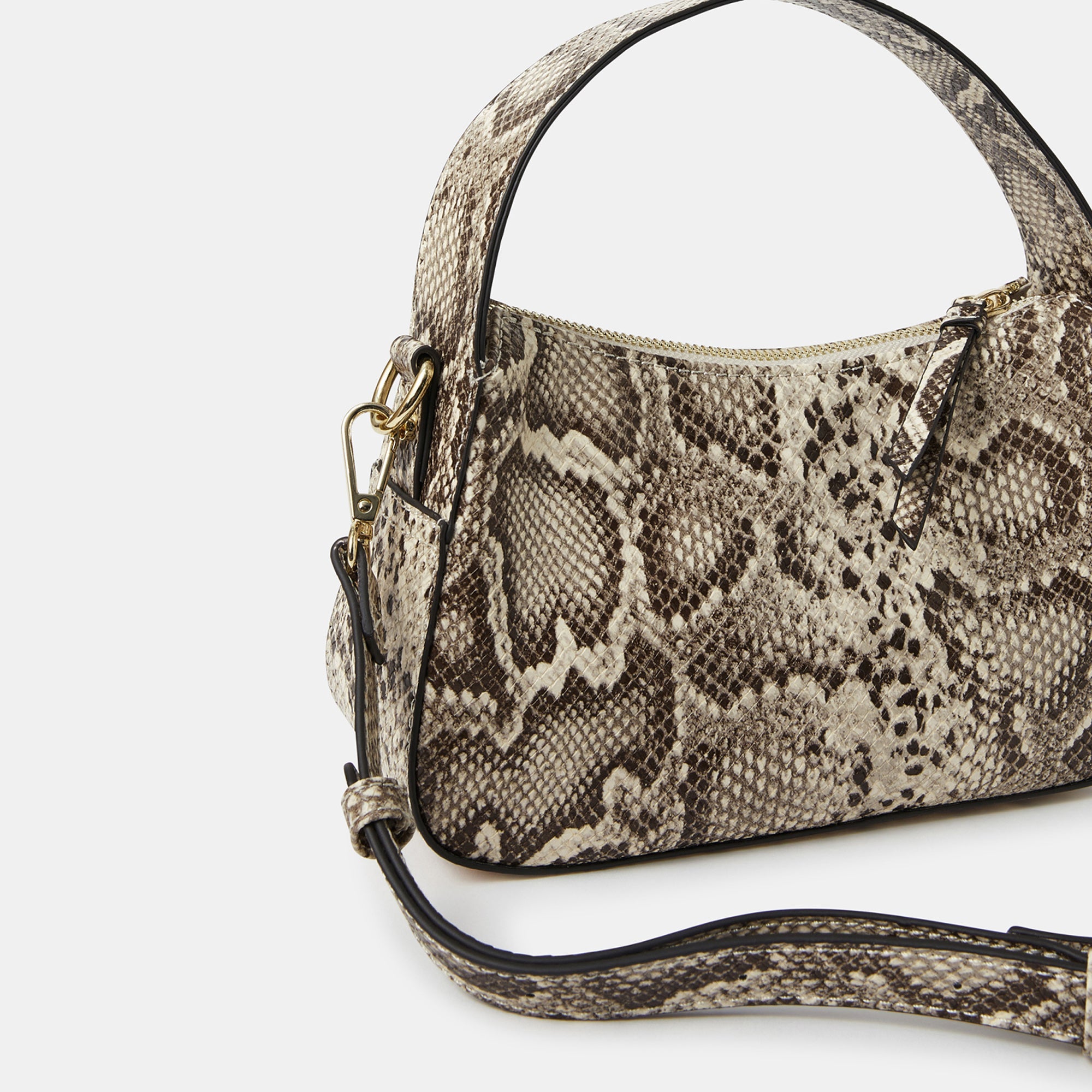 Snake Print Curved Handheld