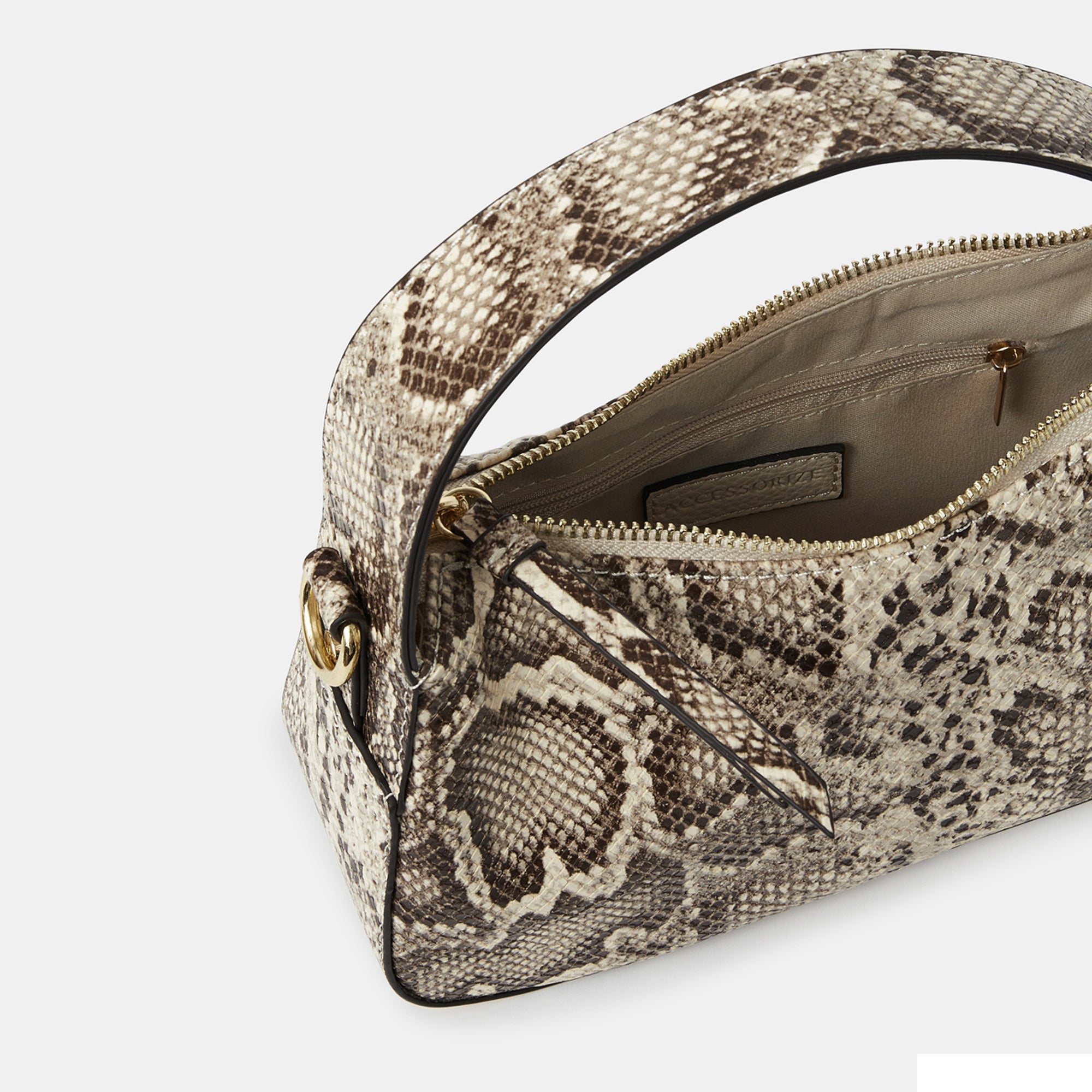 Snake Print Curved Handheld