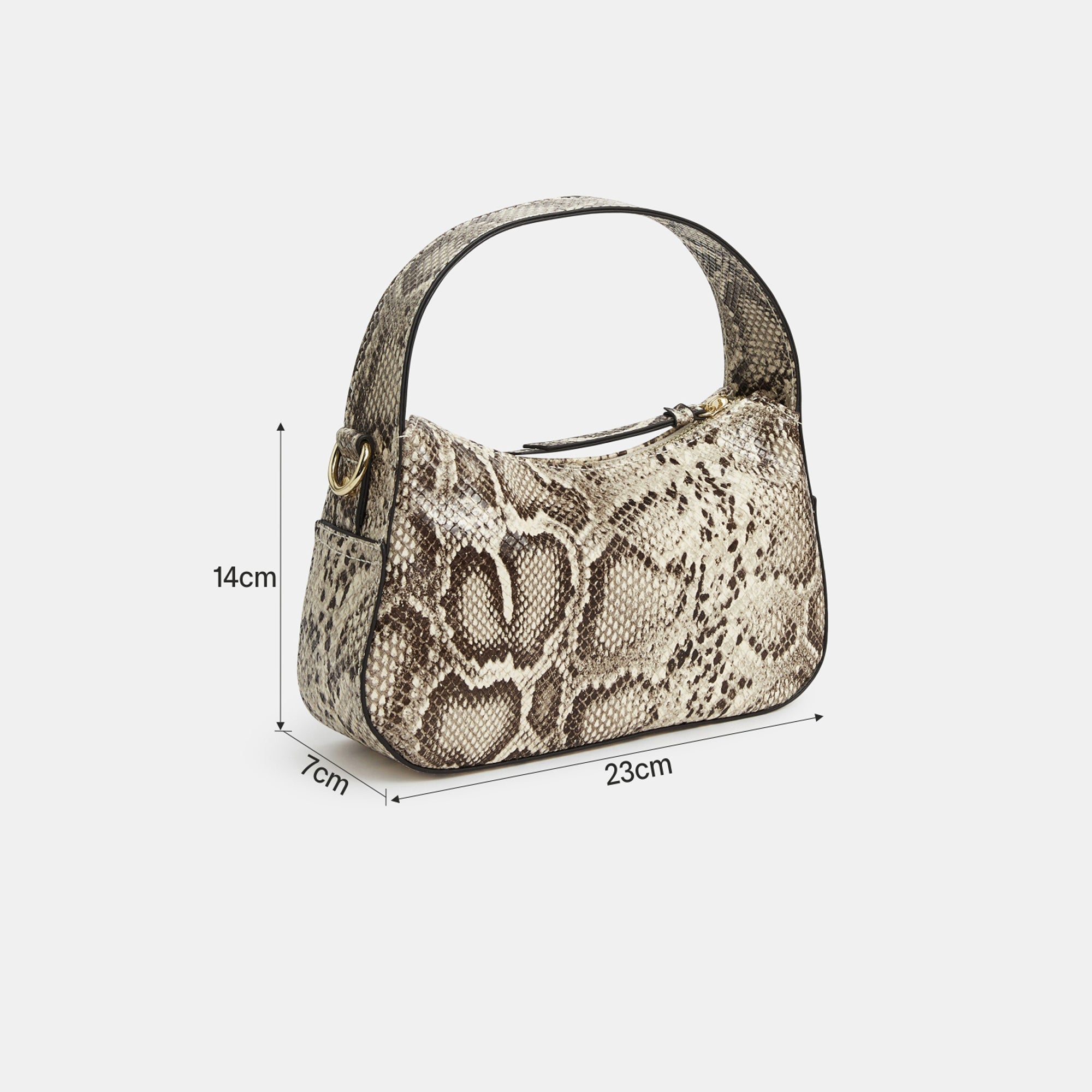 Snake Print Curved Handheld
