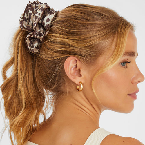 Leopard Print Layered Hair Scrunchie