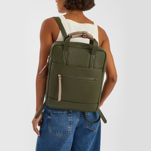 Green Backpack Top Handle Fits a 12x8 in laptop