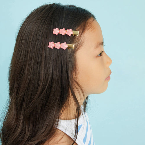 Kids Girls Glitter Star Hair Slides Set Of 2
