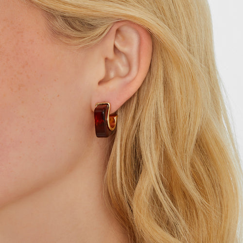 Resin Square Hoop Earrings