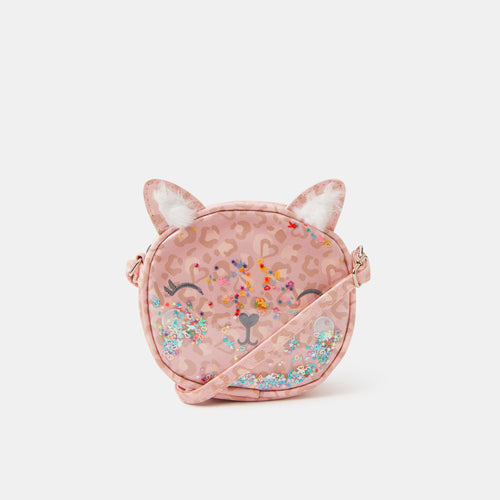 Kids Girls Sequin Cat Crossbody Bag