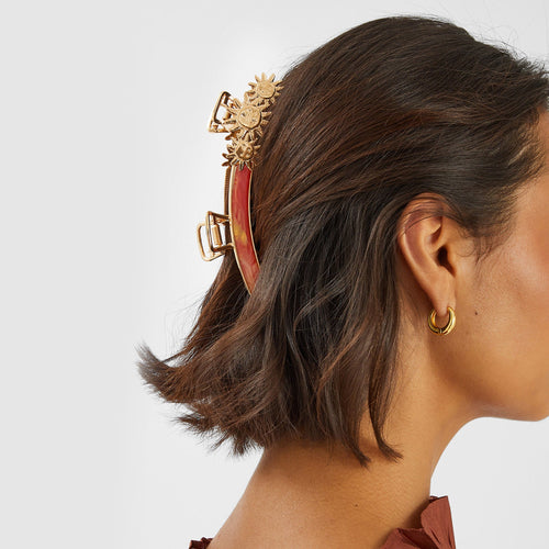 Gold Sundowner Metal hair Claw Clips set of 2