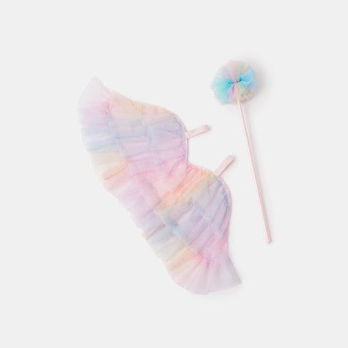 Kids Ombré Frill Fairy Wings & Wand Set