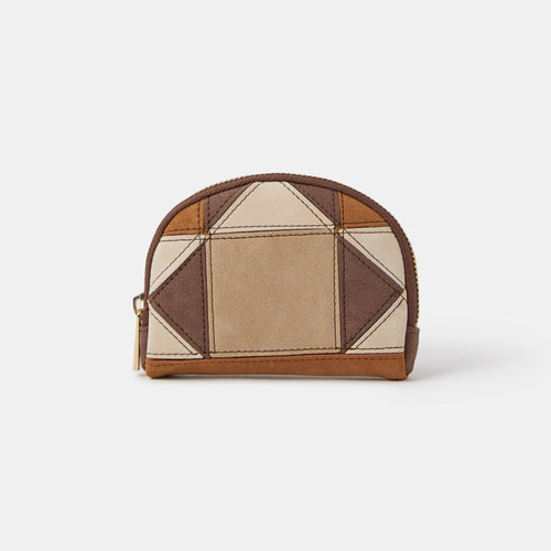 Brown Patchwork Coin Purse