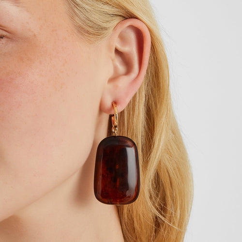 Large Resin Hoop Drop Earrings