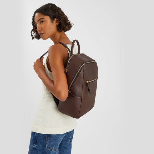Brown Smart Zip Around Backpack