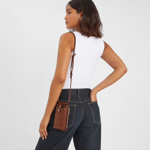 Tan Tab Pocket Phone Bag