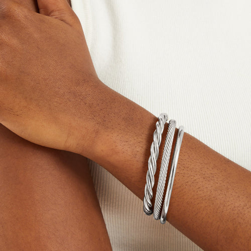 Twisted Bangles Cuff Bracelet Set of 3