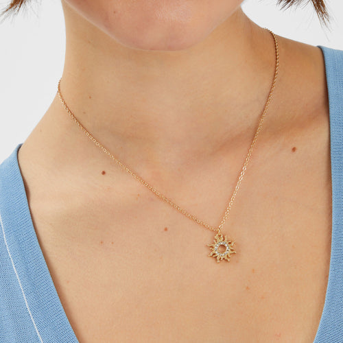 Diamante Sun Pendant Necklace