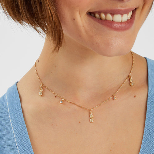 Pineapple Charm Station Necklace