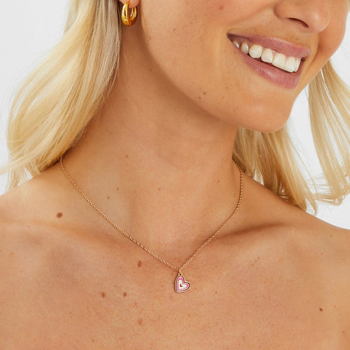 Enamel Heart Pendant Necklace