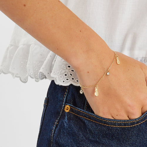 Pineapple Charm Station Bracelet