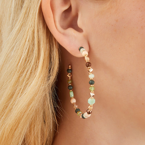 Large Bead Hoop Earrings