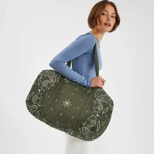 Green Paisley Quilted Weekend Bag