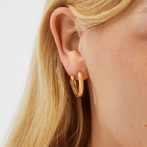 Gold Swirl Hoop Earrings Gold