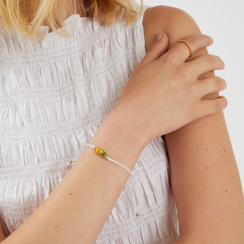 Pineapple Charm Cord Bracelet