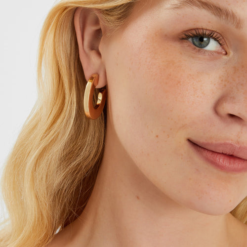 Chunky Flat Hoop Earrings