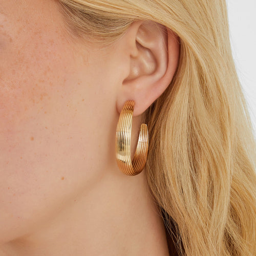 Ribbed Hoop Earrings