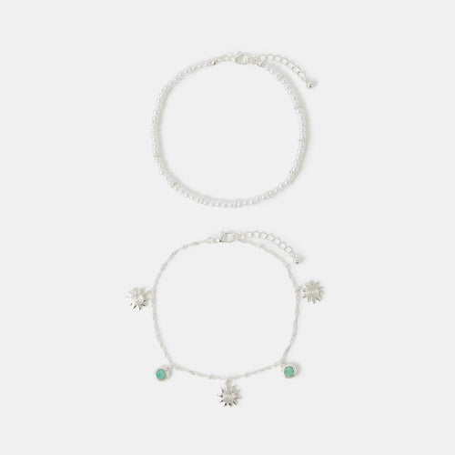 Sunshine & Pearl Anklets Pack of 2