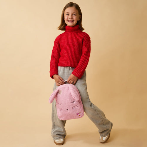 Kids Girls Borg Bunny Backpack