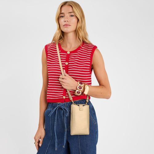Metallic Multipocket Sling Bag