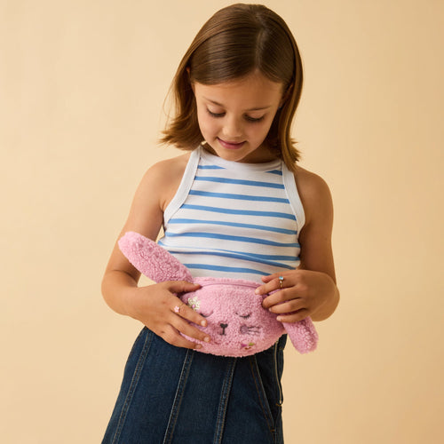 Kids Girls Borg Bunny Belt Bag