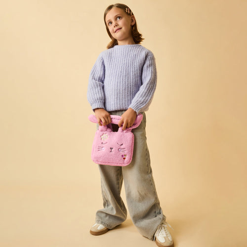 Kids Girls Borg Bunny Shopper Bag