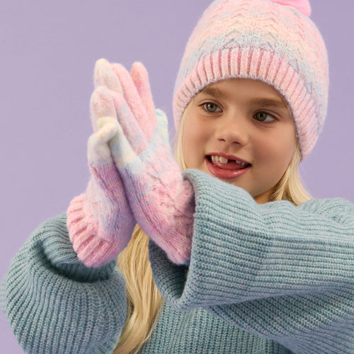 Girls Ombré Knit Gloves Multi