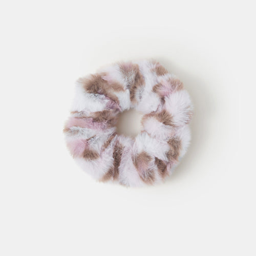 Kids Fluffy Leopard Print Hair Scrunchie-Leopard Print