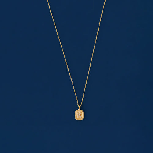 14K Gold-Plated (K) Initial Tag Pendant Necklace Gold