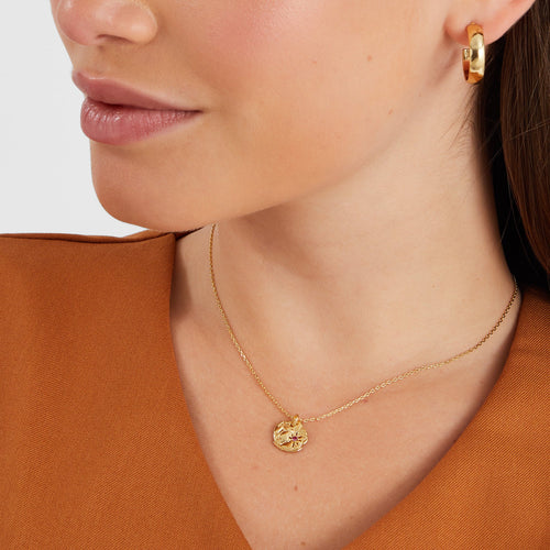 14K Gold-Plated Molten Birthstone Pendant Necklace Gold