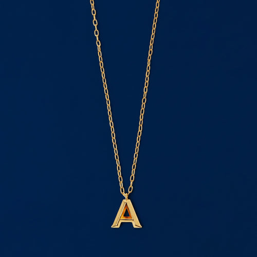 14K Gold-Plated (A) Initial Pendant Necklace Gold
