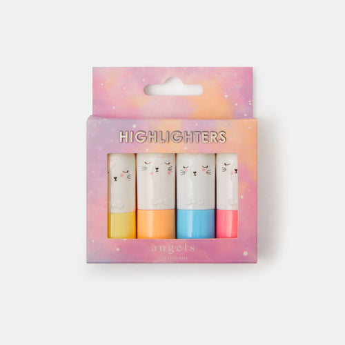 Pack of 4 Girls Mini Cat Highlighters