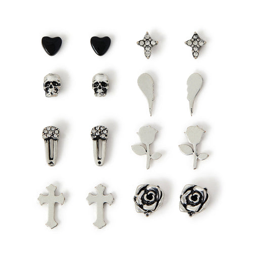 Rock Star Stud Earrings Pack of 8