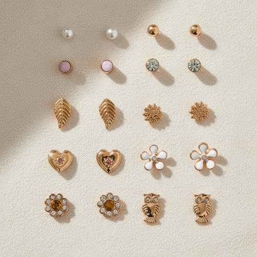 Accessorize London Women's Spring Stud Earrings Pack of 10