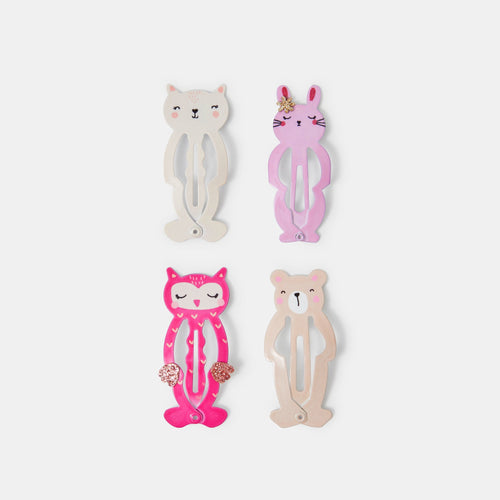 Kids Animal Shape Hair Clips Set Of 4