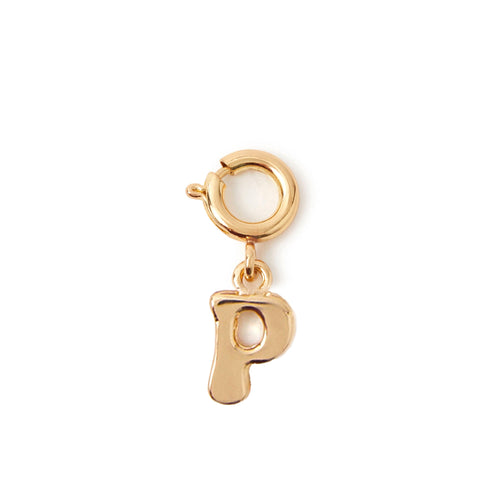 Bubble Initial (P) Gold Pendant Jewellery Charm
