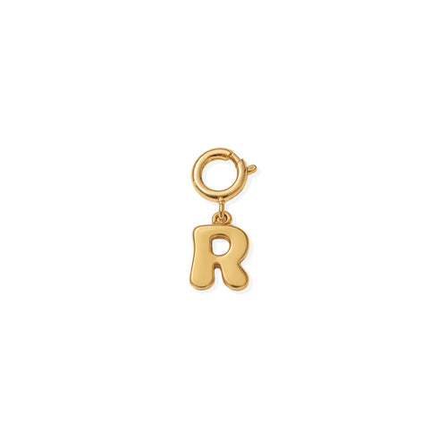 Bubble Initial (R) Gold Pendant Jewellery Charm
