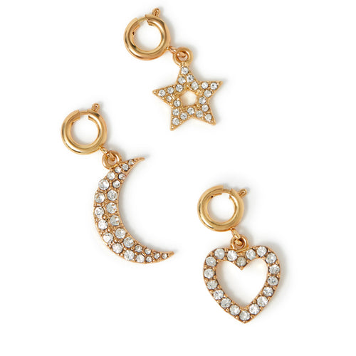 Celestial Diamanté Jewellery Charms Pendant Pack Of 3