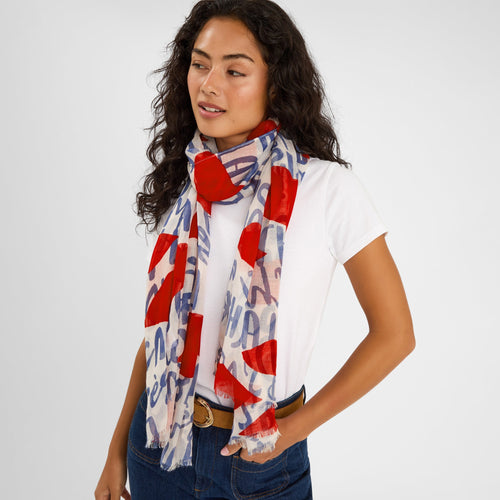 Lightweight Lips Print Scarf