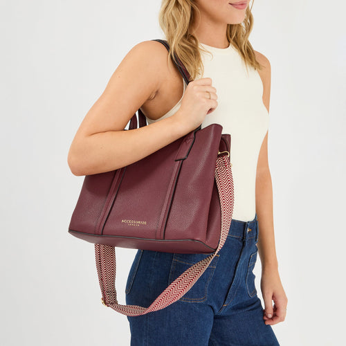 Maroon Webbing Strap Shoulder Bag
