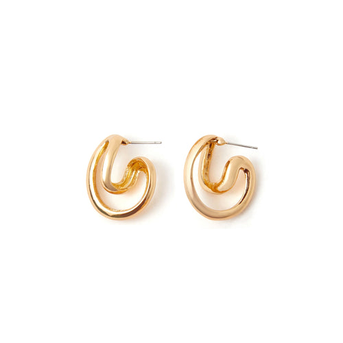Gold Swirl Hoop Earrings