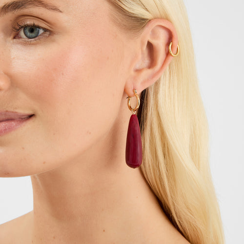 Resin Drop Hoop Earrings
