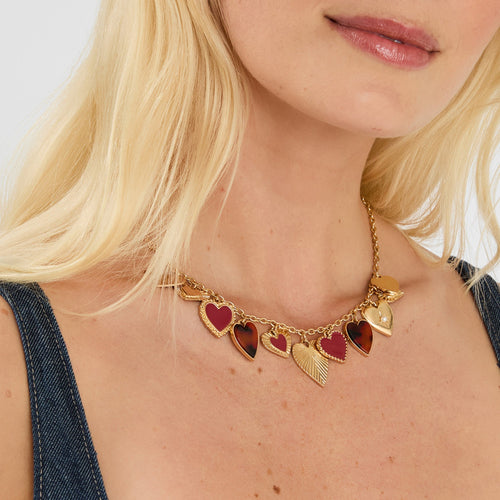 Statement Heart Charm Necklace